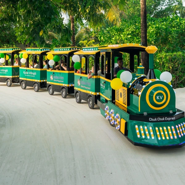 Chuk Chuk Train at Kuda Villingili Resort Maldives