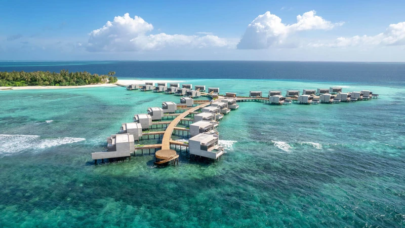 Alila Kothaifaru Maldives - Water Villa Aerial Shot