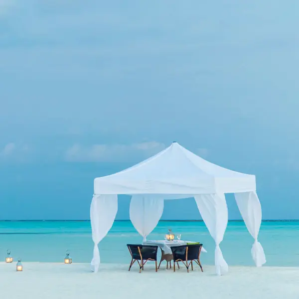 Beach Dinner Setup at Como Cocoa Island