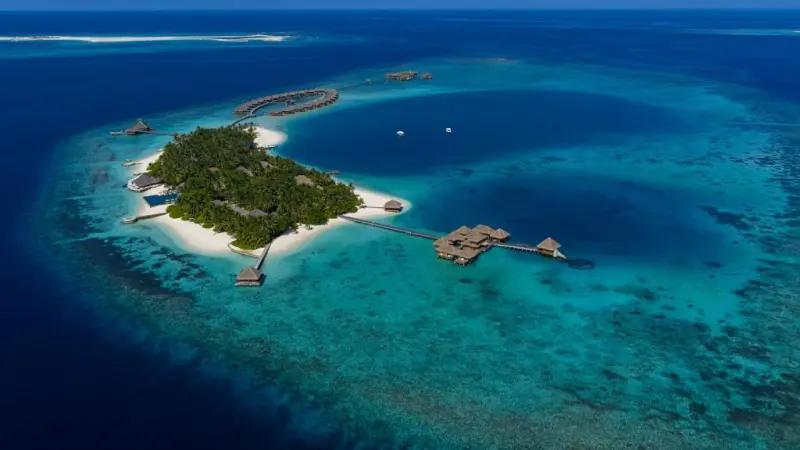 Huvafen Fushi Island Aerial View