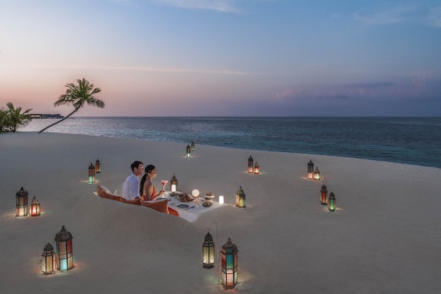 Laccadive's Dream Beach Dinner Setup at St. Regis Maldives