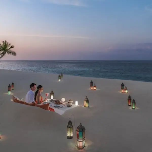 Laccadive's Dream Beach Dinner Setup at St. Regis Maldives