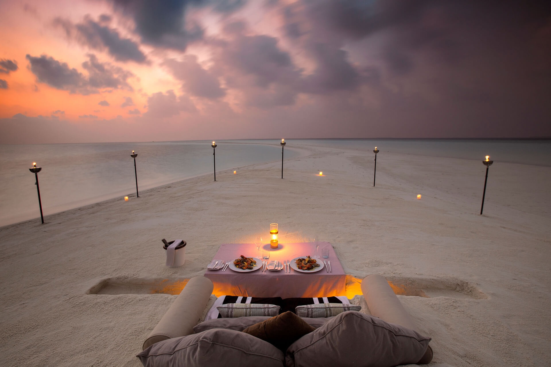 Beach Dinner Setup at Sandbank - Milaidhoo Maldives