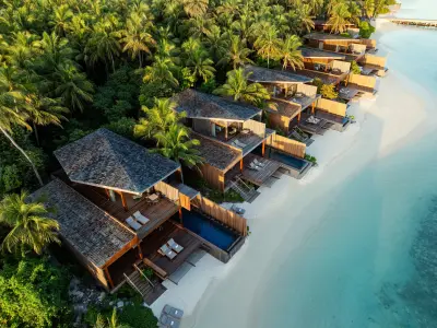 The St. Regis Maldives Vommuli - Aerial Ocean Beach Villa - Two Bedroom Aerial View