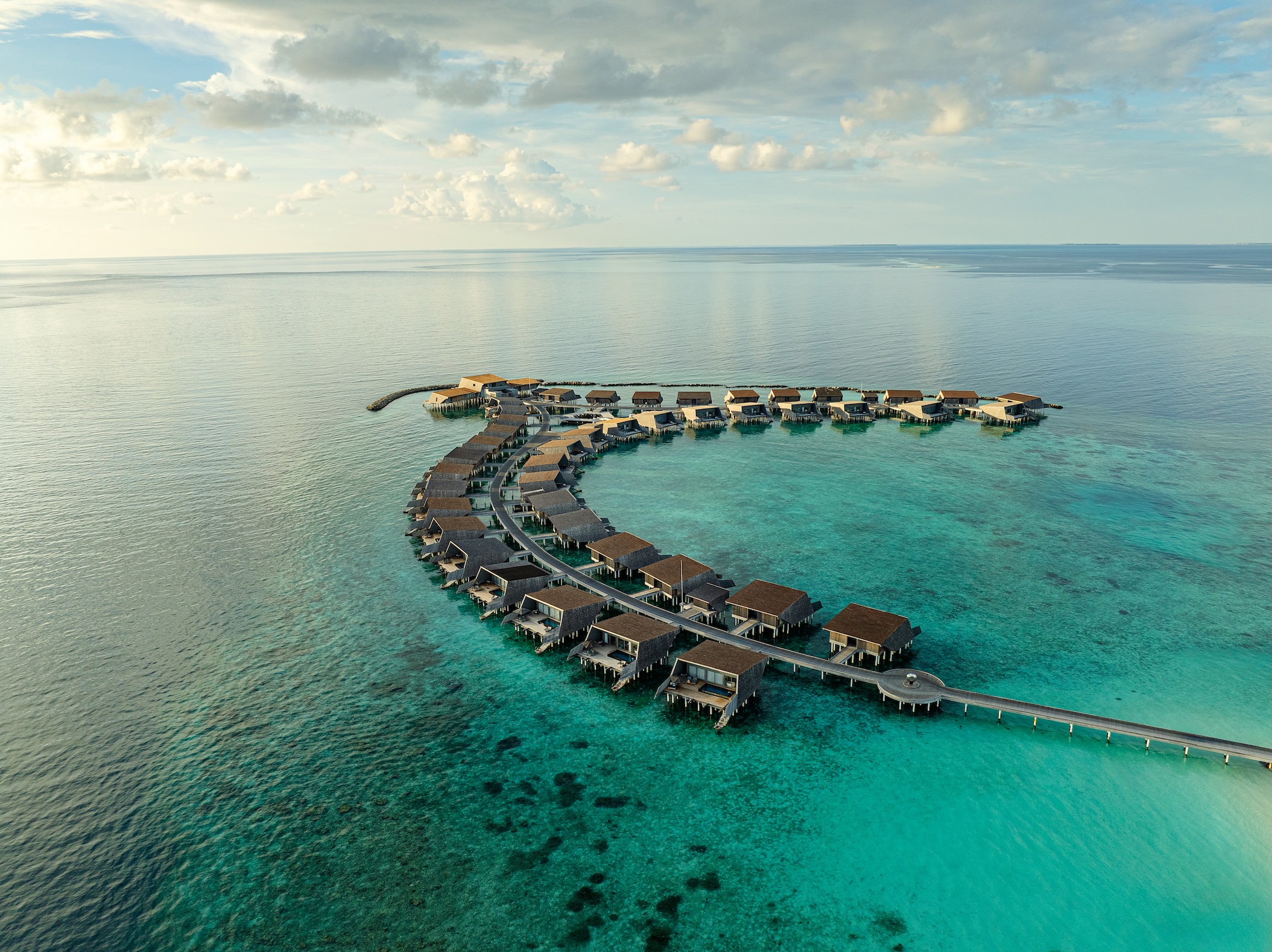 The St. Regis Maldives Vommuli - Overwater Villas Aerial View