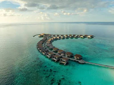 The St. Regis Maldives Vommuli - Overwater Villas Aerial View