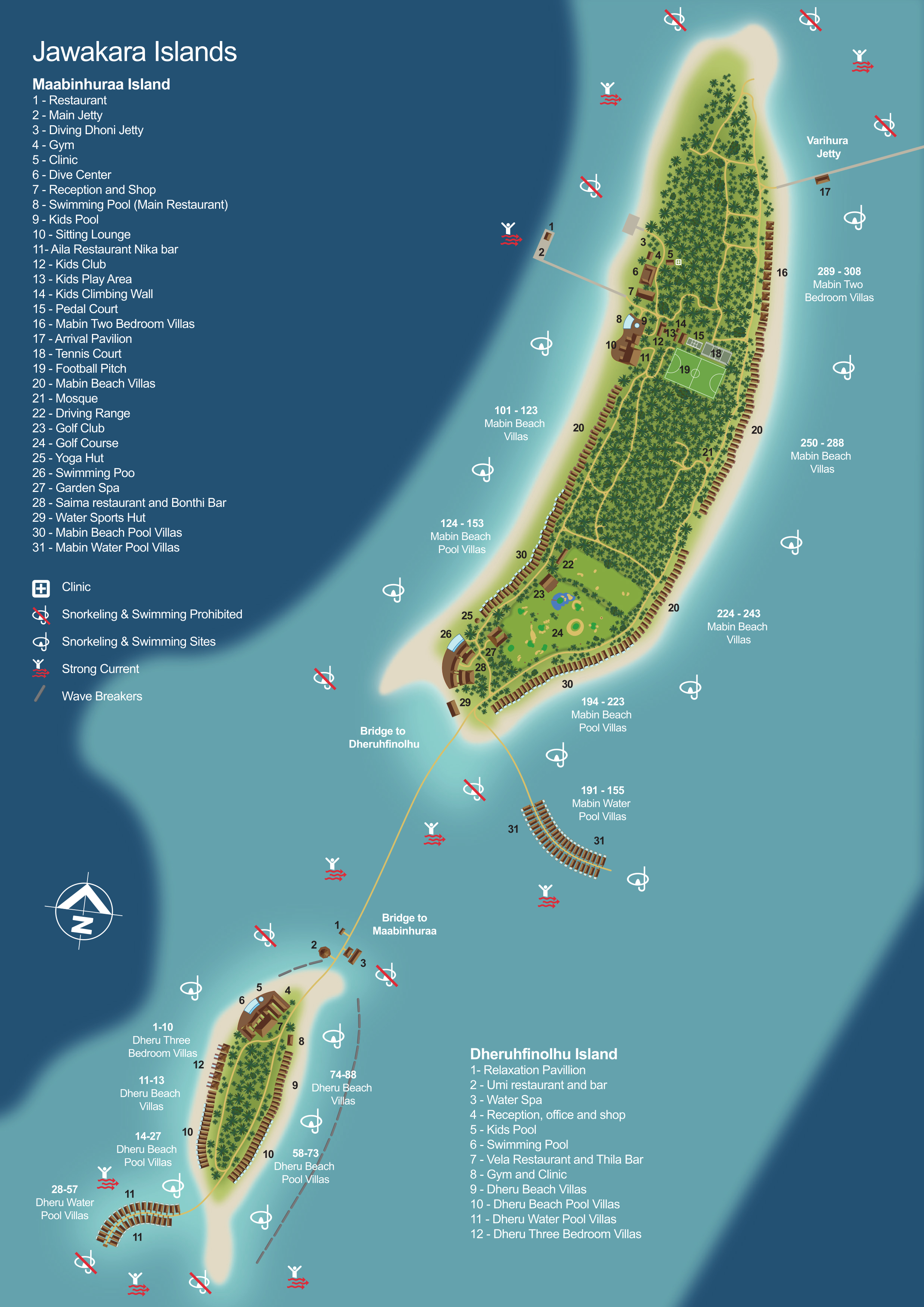 Jawakara Islands Maldives - Resort Map