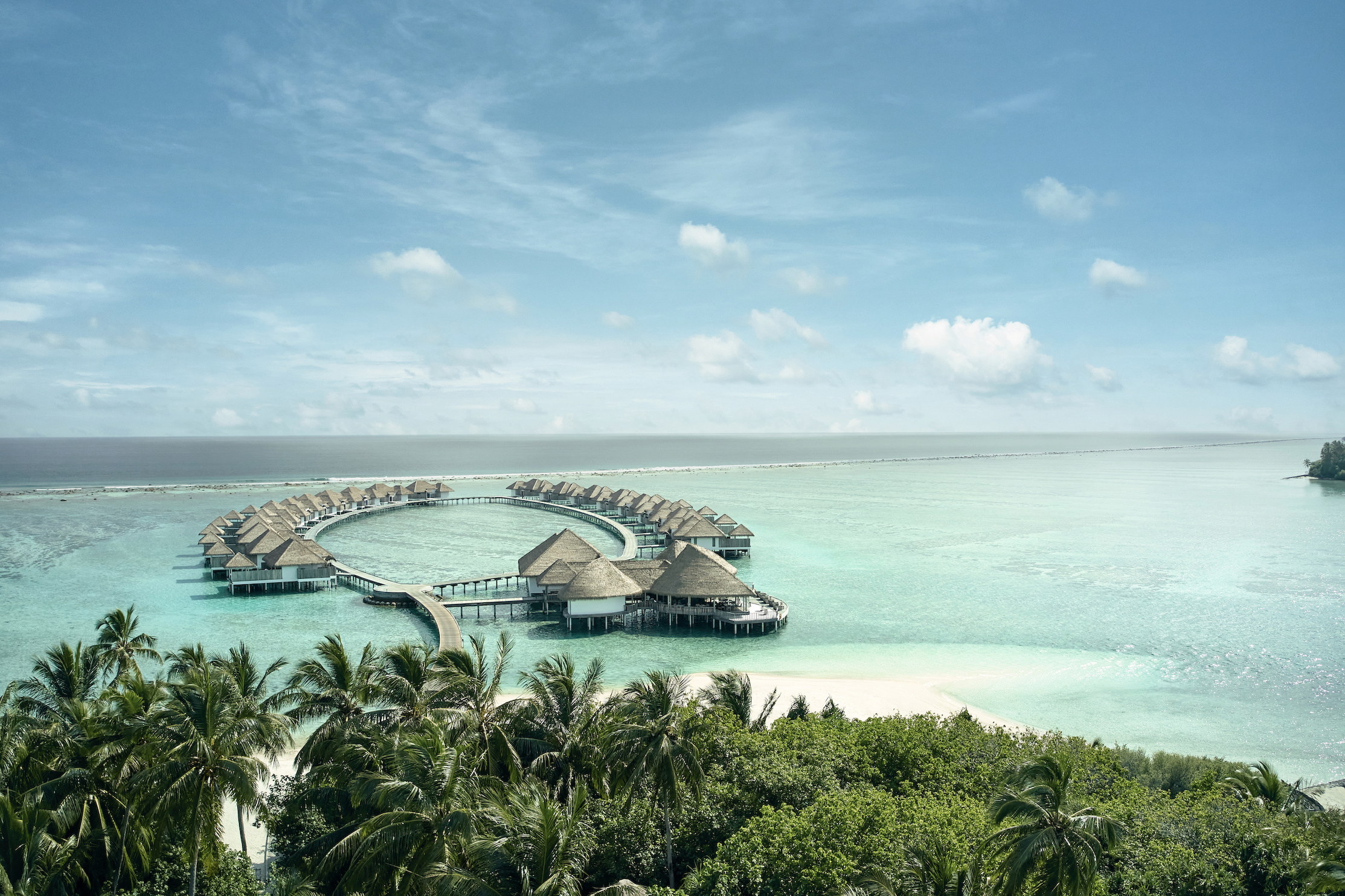COMO Maalifushi Water Villa's Drone View