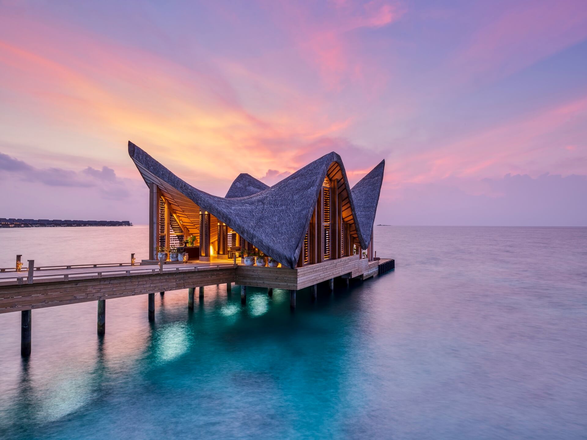 JOALI Maldives Arrival Jetty - Sunset View