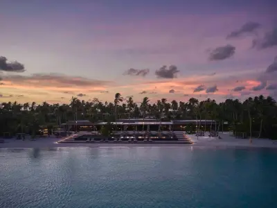Patina Maldives Veli Bar Pool Sunset