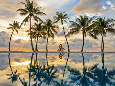 Pullman Maldives Maamutaa Main Pool Sunset View