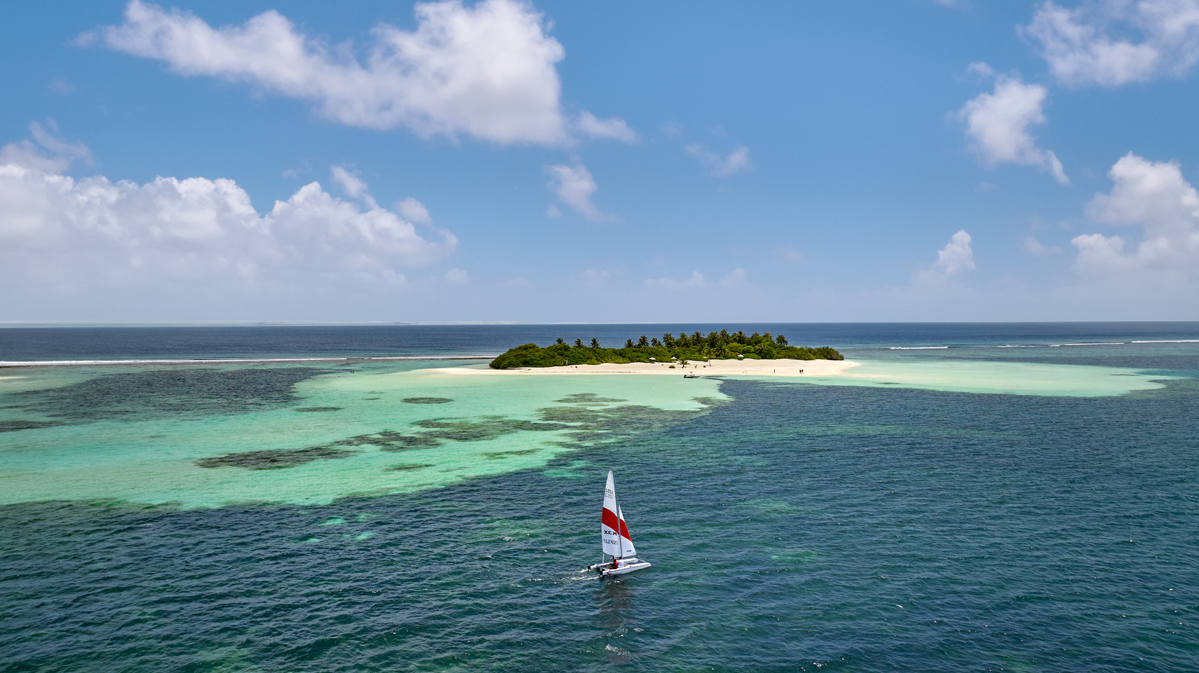 Six Senses Kanuhura - Catamaran - Drone View