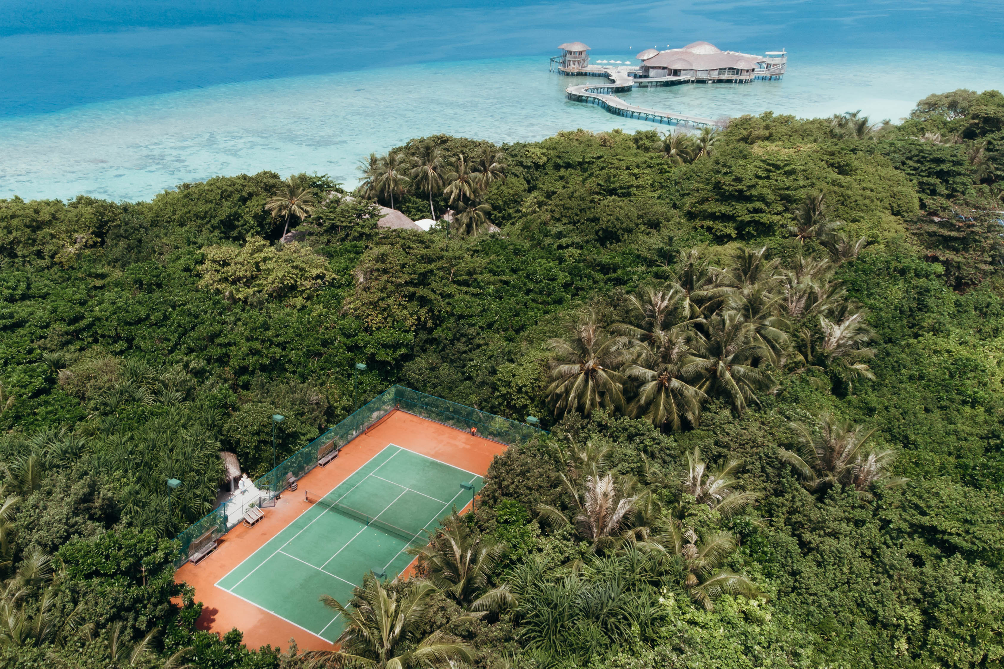 SONEVA FUSHI Tennis Court Aerial