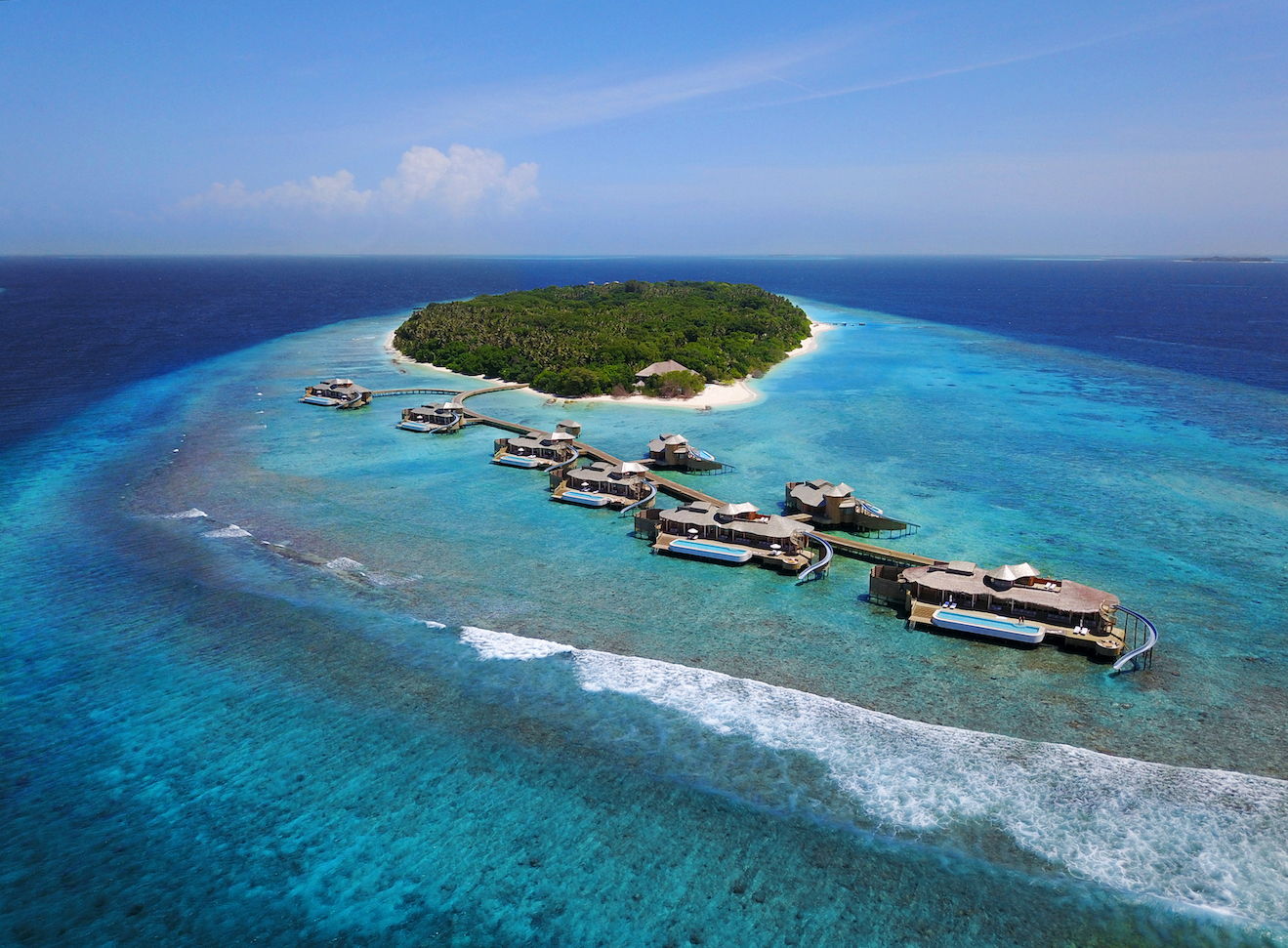 SONEVA FUSHI Aerial Island Overview