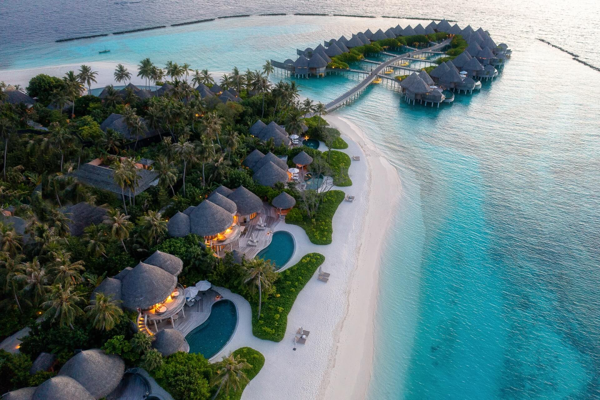 The Nautilus Maldives Sunset Aerial View