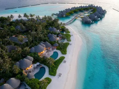 The Nautilus Maldives Sunset Aerial View