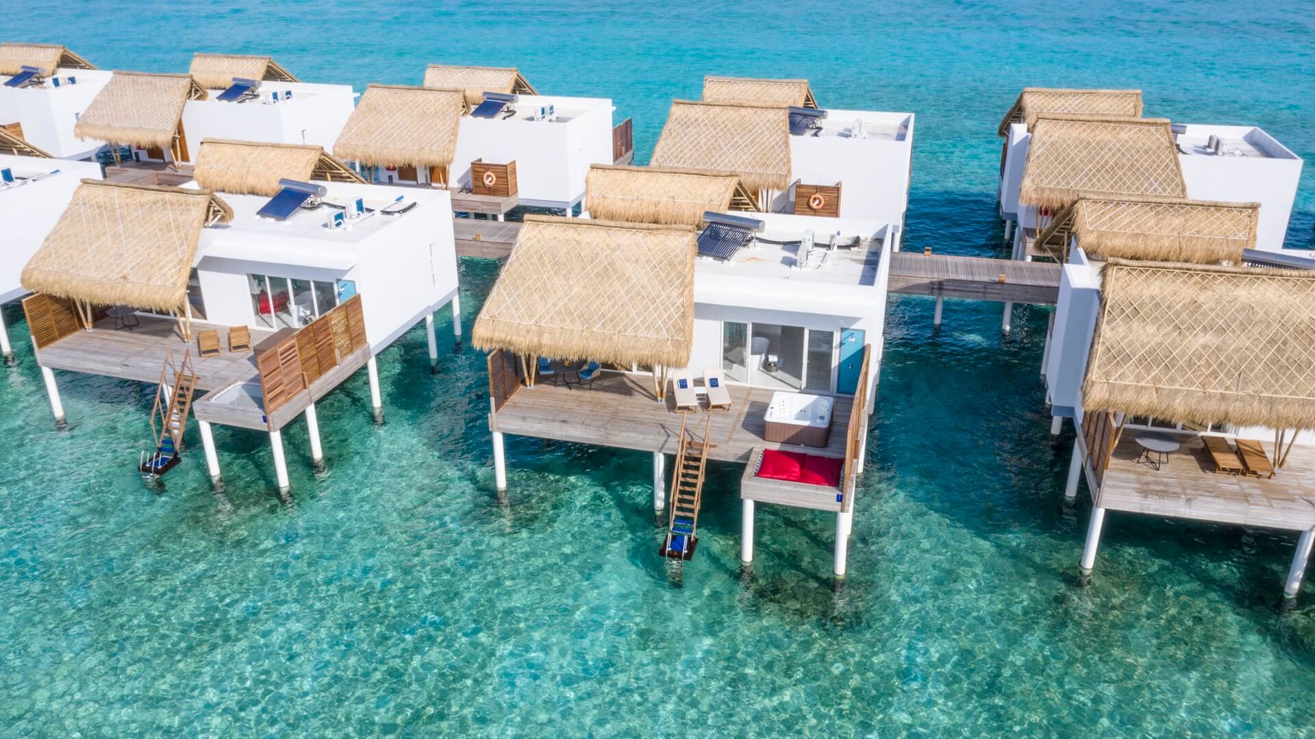 Water Villa With Jet Pool Aerial Emerald Maldives Resort & Spa