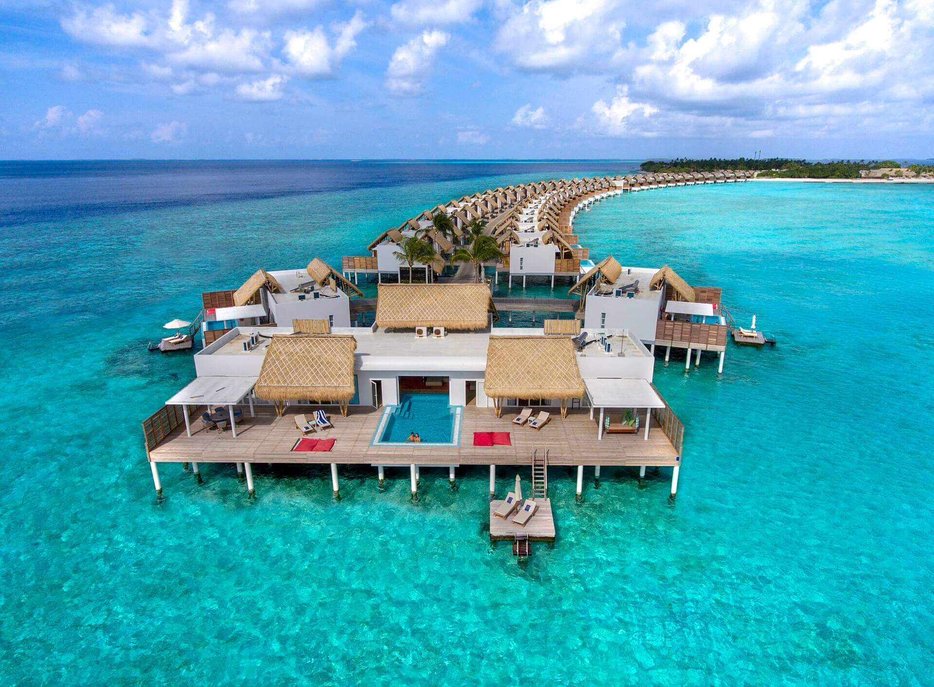 Presidential Water Villa Suite With Pool - Two Bedroom Aerial Emerald Maldives Resort & Spa