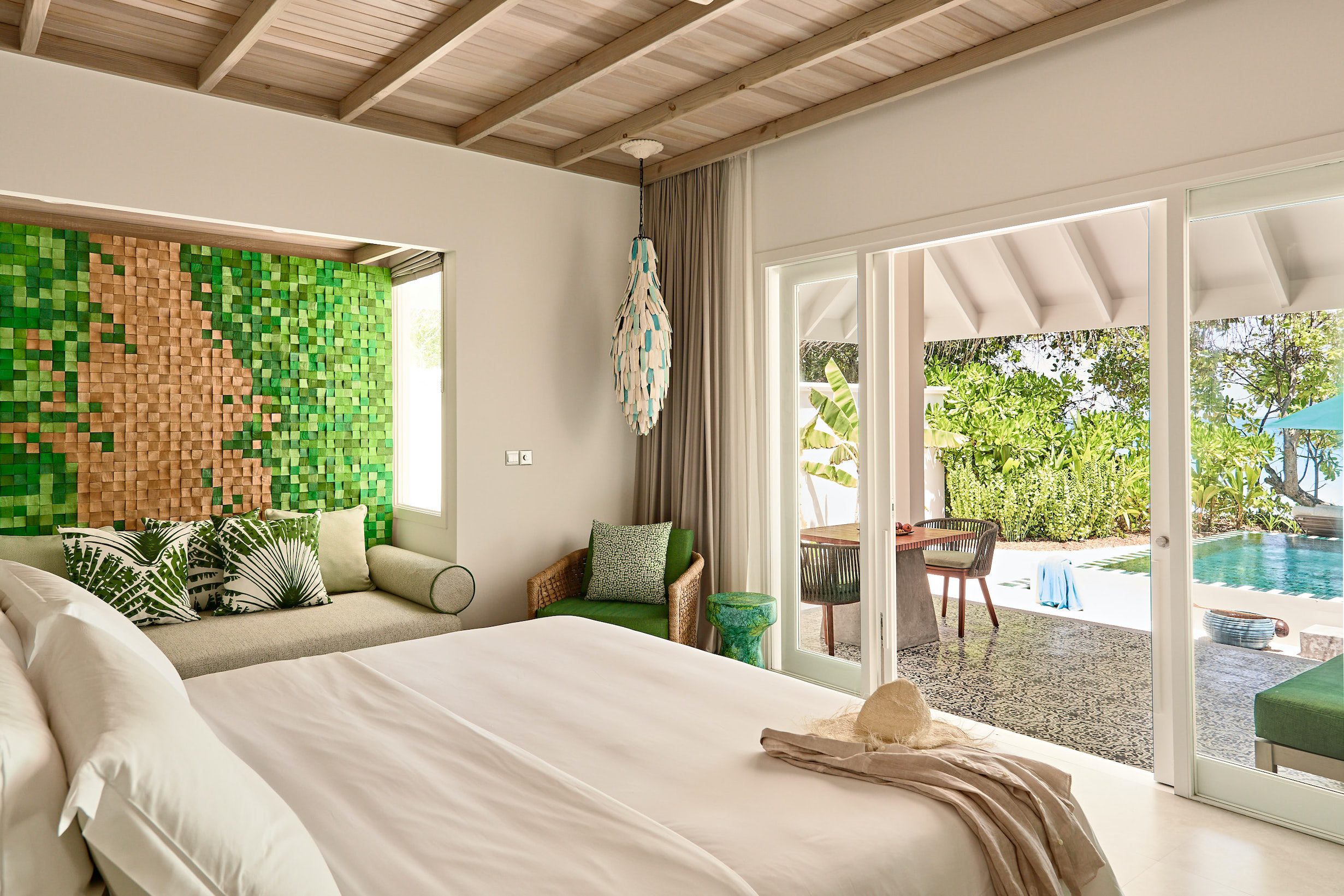Beach Pool Villa Bedroom Finolhu Baa Atoll Maldives