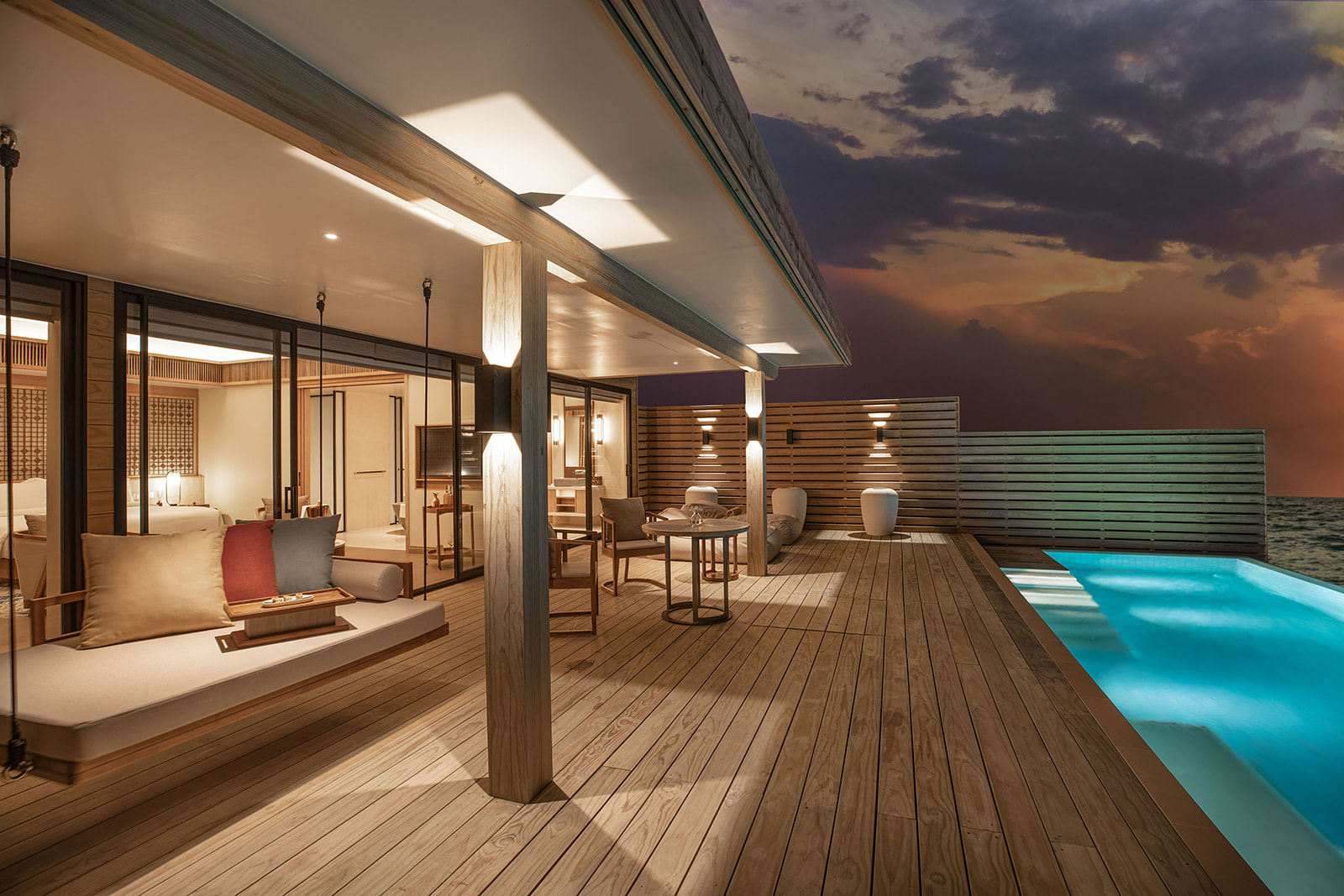 Sunset Water Villa with Private Pool Evening View - Kuda Villingili