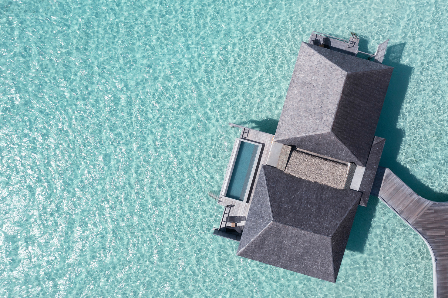 Two Bedroom Overwater Villa - Aerial - Le Méridien Maldives Resort & Spa