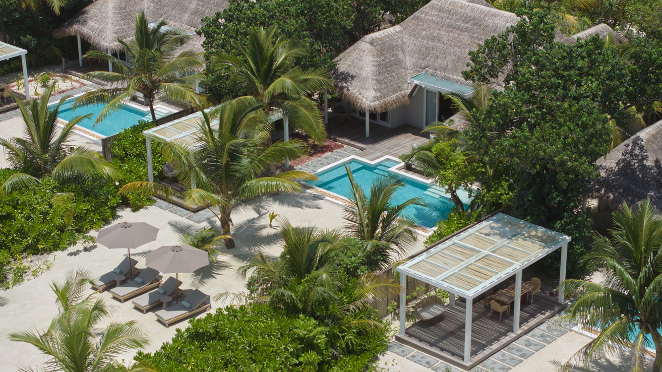 Six Senses Kanuhura - Two Bedroom Beach Villa Suite with Pool - Aerial