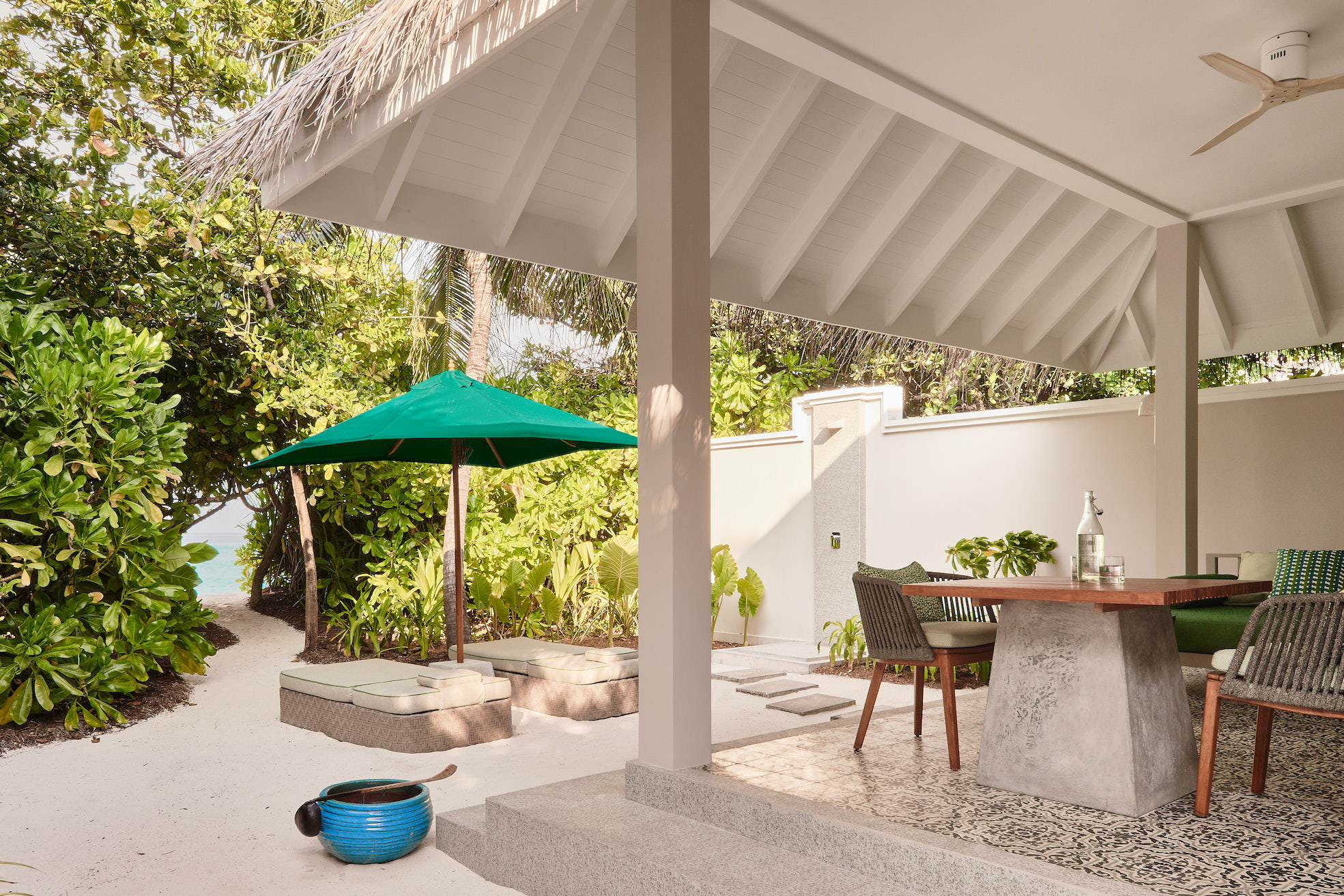 Beach Villa Outdoor Finolhu Baa Atoll Maldives