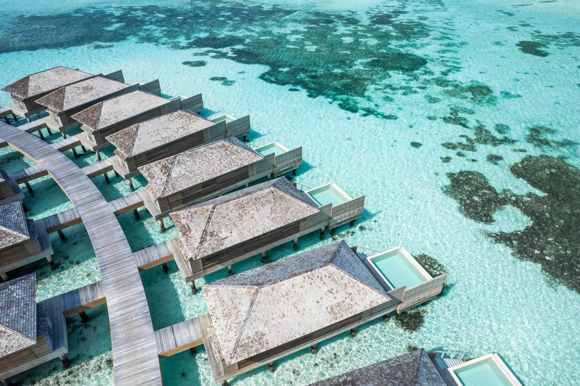 Dheru Water Pool Villa - Aerial - Jawakara Islands Maldives