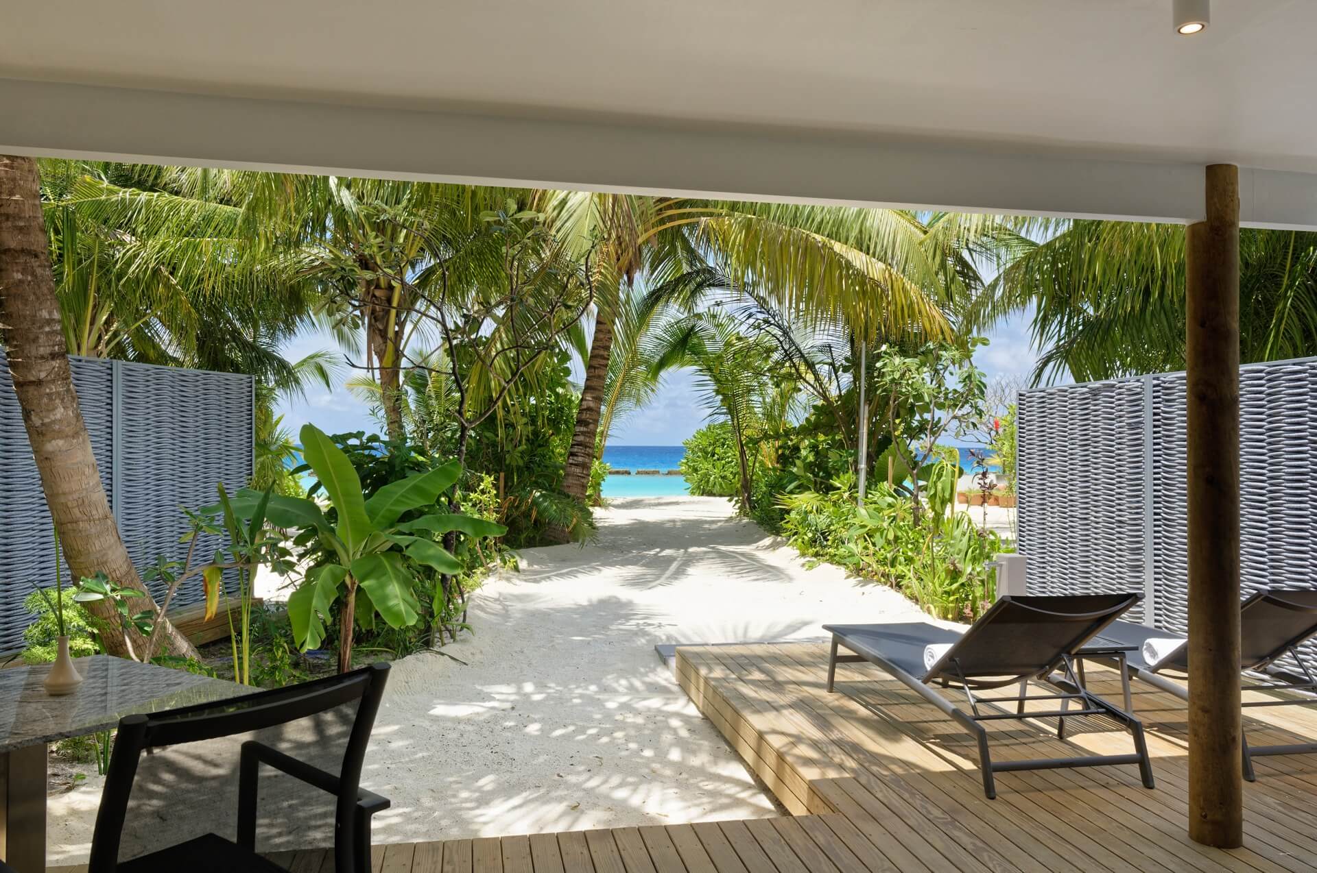 Beach Villa Deck Outrigger Maldives Maafushivaru