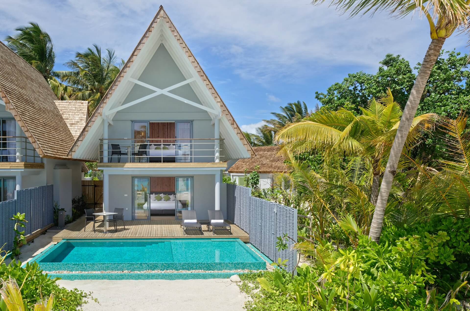 Two Bedroom Beach Villa With Private Pool Exterior Outrigger Maldives Maafushivaru
