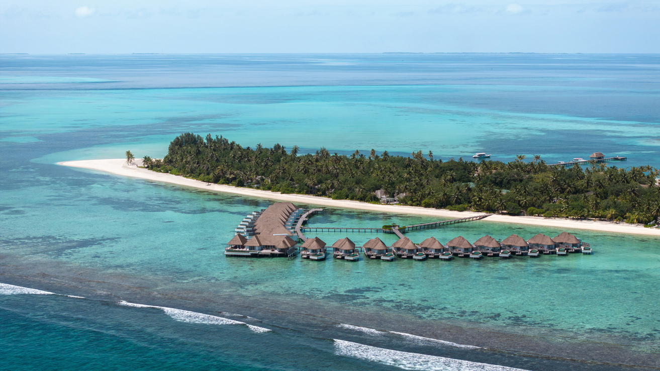 Six Senses Kanuhura - Family Water Villa with Pool - Aerial