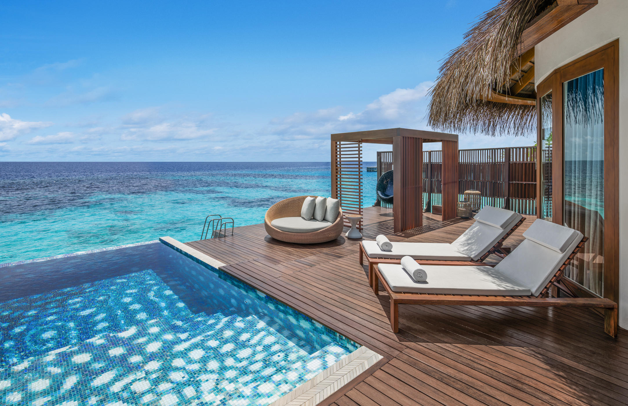 W Maldives - Premier Overwater One Bedroom Villa - Pool & Deck View
