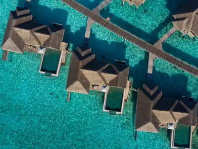 Vakkaru Maldives - Over Water Pool Suite Aerial