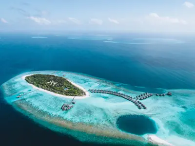 Vakkaru Maldives Island Aerial Overview