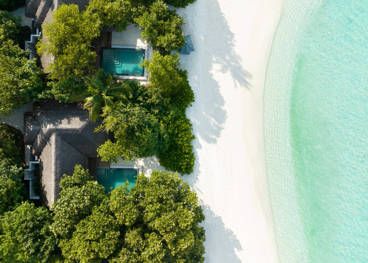 Beach Villa with Pool Aerial Vakkaru Maldives